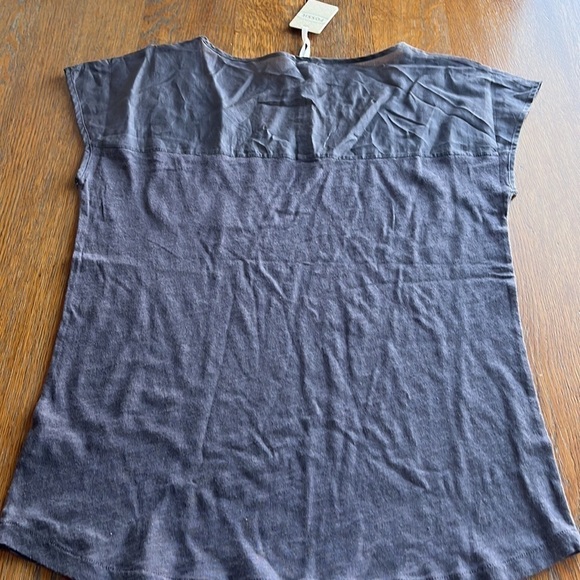 NWT Fossil Knit and Sheer Top Sabrina Charcoal Sleeveless Size Small - Picture 14 of 14